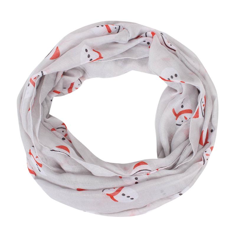 

Santa Snow Snowman Print Scarf Christmas Women Lady Scarfes Sun Protection Gauze Kerchief Winter Femme Scarfes echarpe femme