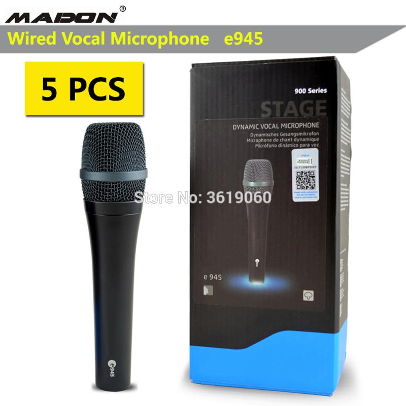 

Free shipping, 5 pcs sale 945 wired dynamic cardioid vocal microphone,karaoke microphone, sennheisertype e945 vocal microphone