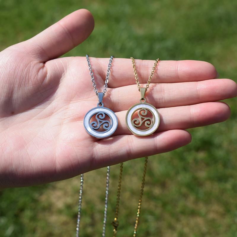 

Trendy Teen Wolf Shell Necklace Women Stainless Steel Gold Silver Color Necklaces & Pendants Charm Jewelry