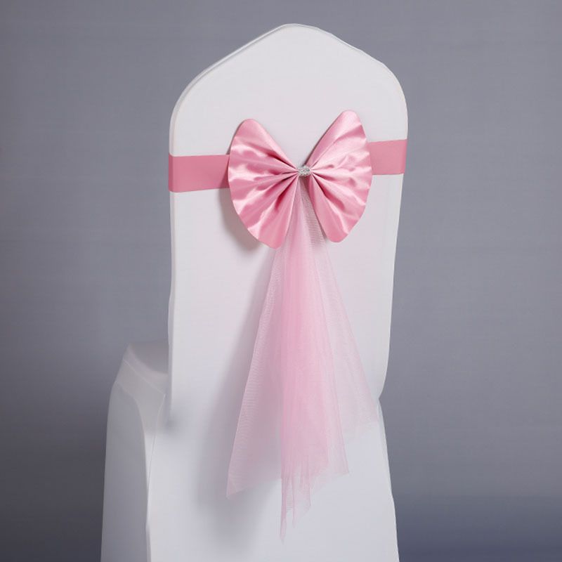 

Sashes 1pcs Chair Bow Festival Decoration Wedding Birthday Bows Party Bands Elastic Back Ties Banquet Event Decor