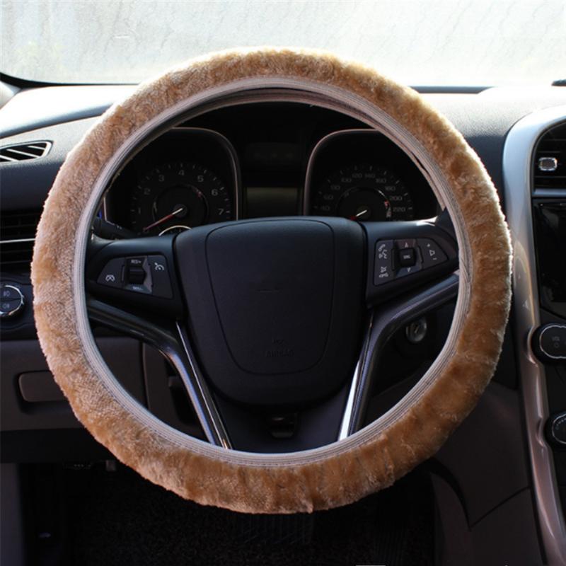 

DIY Steering Wheel Covers/Extremely soft Pluch braid on the steering-wheel Warm Soft Plush Cover Car Interior Accessories New