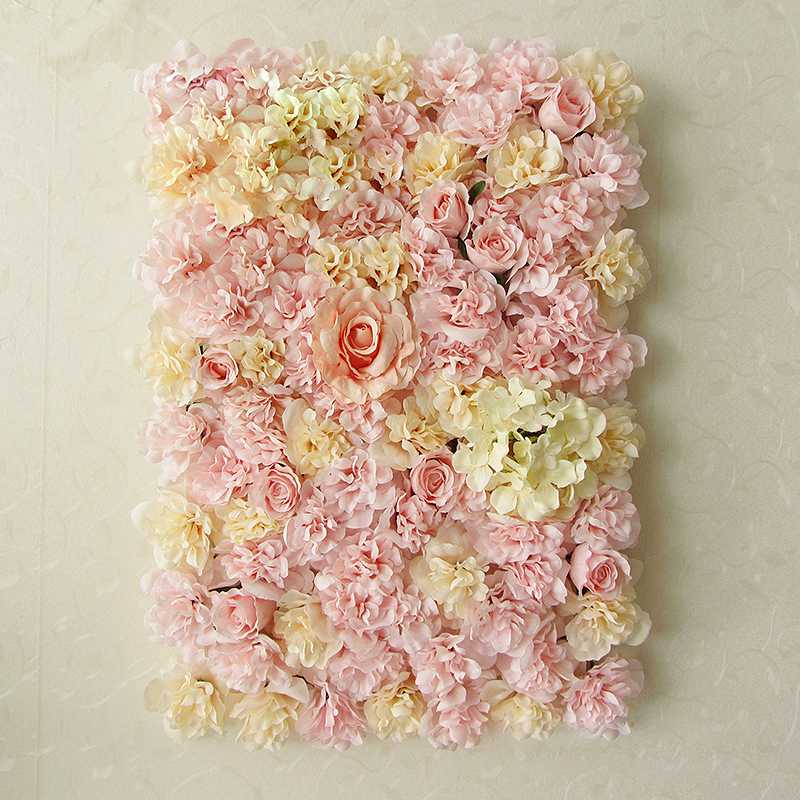 

40X60cm Artificial Silk Rose Hydrangea Flower Wall Wedding Decoration Backdrop Panels Valentine's Day Party Decor