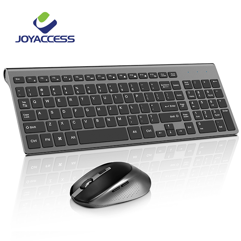 

JOYACCESS Ergonomic Wireless Keyboard and Mouse Set Computer Mause Silent Button Keyboard and Mouse Combo 2.4G for Laptop PC