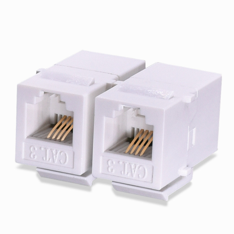 

Cat3 Telephone Module UTP RJ11 Cable Keystone Jack White Female Inline Coupler Cable Adapter For Faceplate Patch Cord