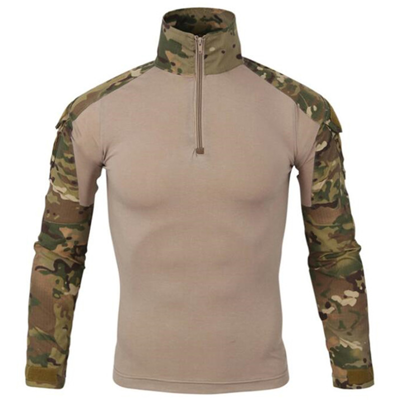 

Camouflage Tactical Frog T-shirt Men Quick Dry Hiking Riding Training Fishing Long Sleeve T Shirts 5XL Hunting Clothing, Gray