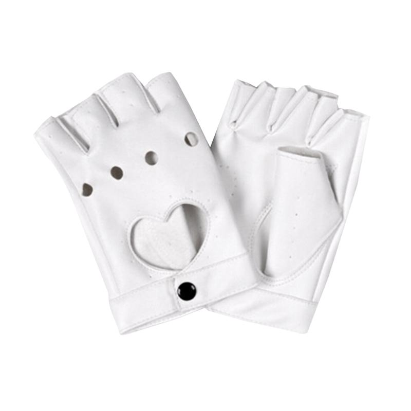 

Women PU Leather Motorcycle Bike Car Fingerless Performance Gloves SER88