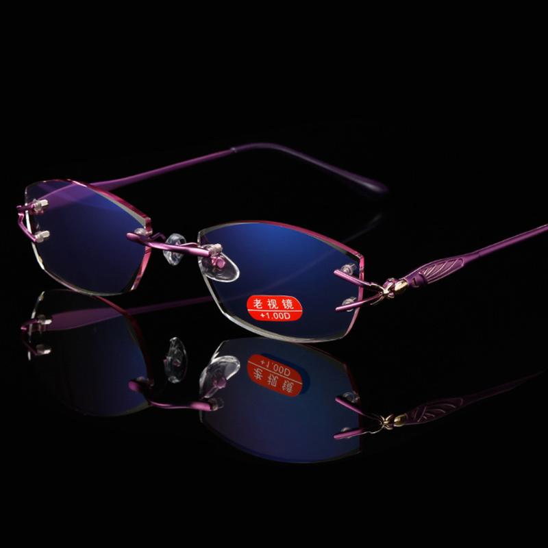 

Ultralight Rimless Reading Glasses Women Men Business Anti-Blu-Ray Computer Reading Glasses Presbyopia Reader 1.5 women