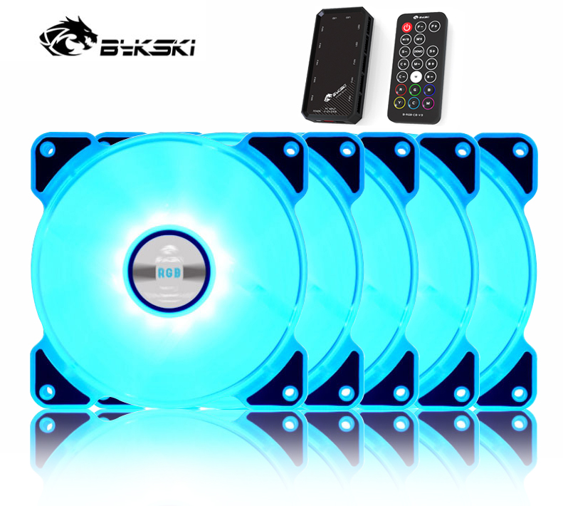 

Bykski Water Cooling Radiator Fan Computer PC Case Fan 120mm Adjustable LED Light 12v RGB Controller Heatsink Cooler Mute