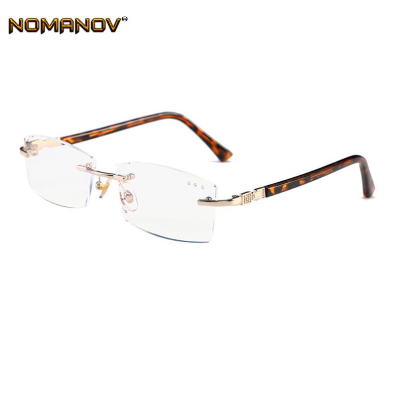 

Diamond Frameless Fashion Men Trend Reading Glasses +0.75 +1.25 +1.5 +2.00 +1.75 TO +4 with Case