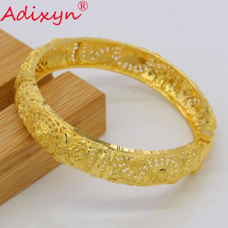 

Adixyn Ethiopian Bangles For Women Gold Color Dubai Bangles&Bracelet African/Ethiopian/Arab/Kenya/Middle East Party Gifts N07014