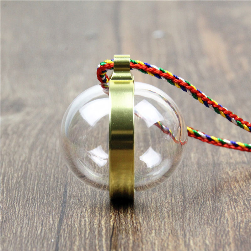 

Acrylic Buddhism Jewelry Transparent Ball Locket Necklace For Men Openable Storage Case Ash Urn Necklace with colors Stone