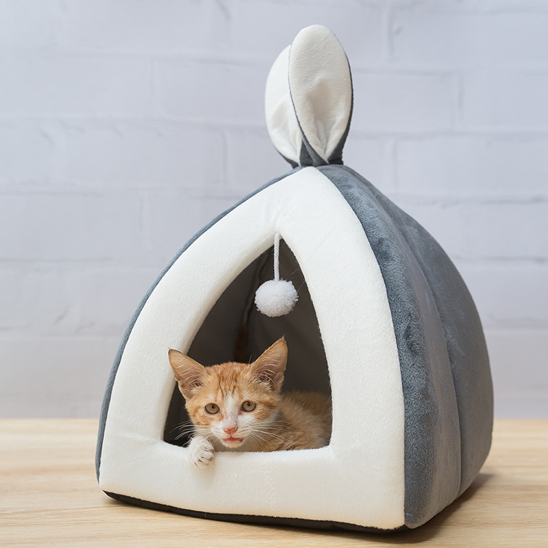 

Pet Cat Bed Indoor Cats House Cushion Warm Travel Small for Cats Mats Dog Nest Collapsible Cave Cute Sleeping Winter Products