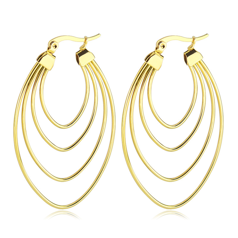 

Todorova Minimalist Geometric Circle Hoop Earrings Women Gold Color Stainless Steel Oval Hoop Earrings Trendy Fashion Jewelry