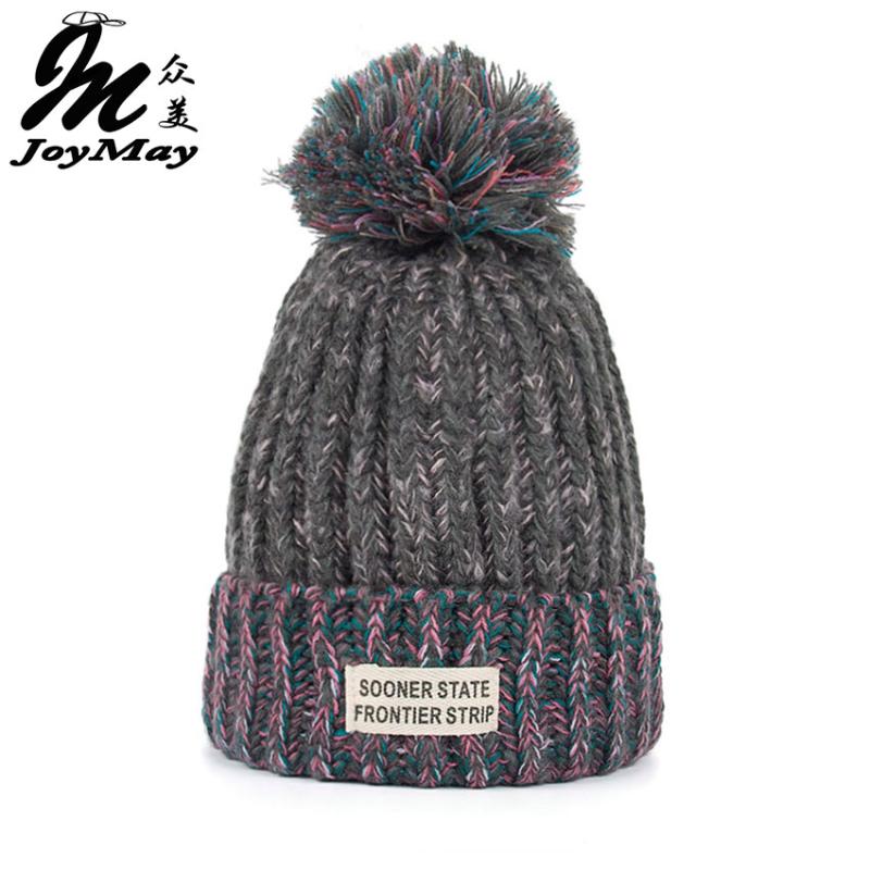 

Joymay Woman Fashion Winter Knitting Hats with pompom Beanies Cap W222, Khaki
