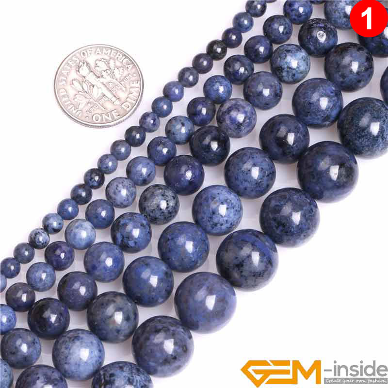 

4/6/8/10/12mm A Grade Natural Dumortierite Stone Gem Stone Semi Precious Dark Blue Round Beads Loose Bead For Jewelry Making 15"