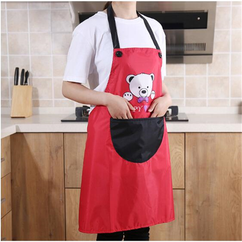 

Aprons Waterproof Polyester Apron Woman Adult Bibs Home Cooking Baking Coffee Shop Cleaning Kitchen Accessory