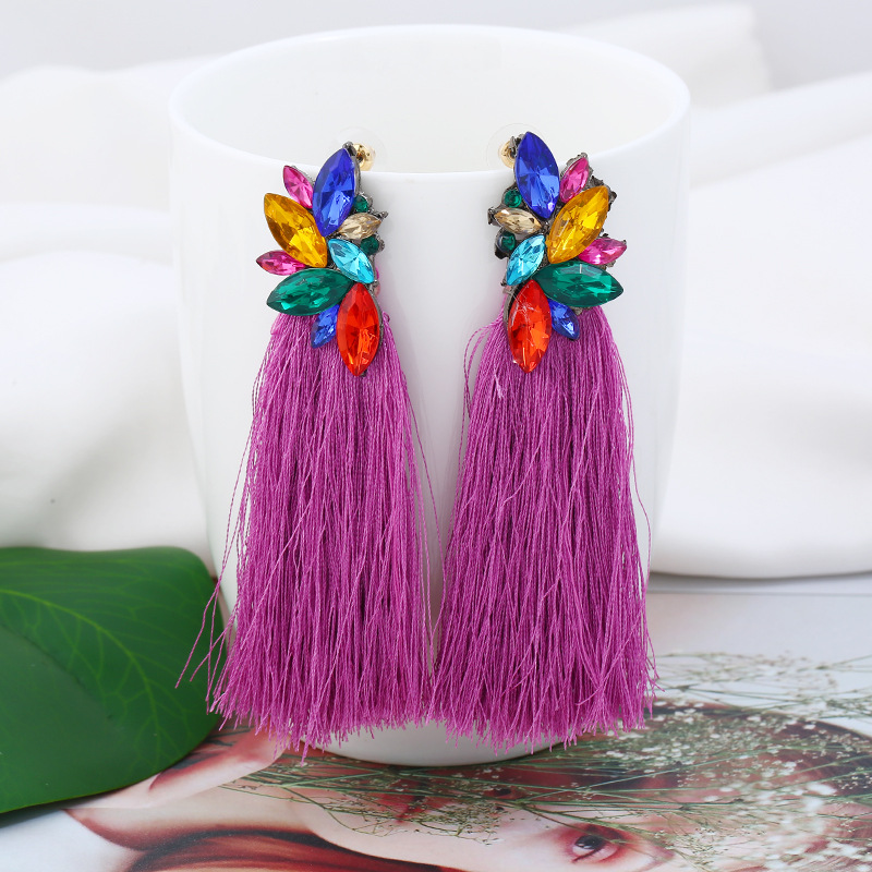 

Dangle & Chandelier Bohemia Style Rhinestone Tassel Drop Earrings For Women Long Big Pendant Party Earring Fashion Summer Modern Jewelry 202