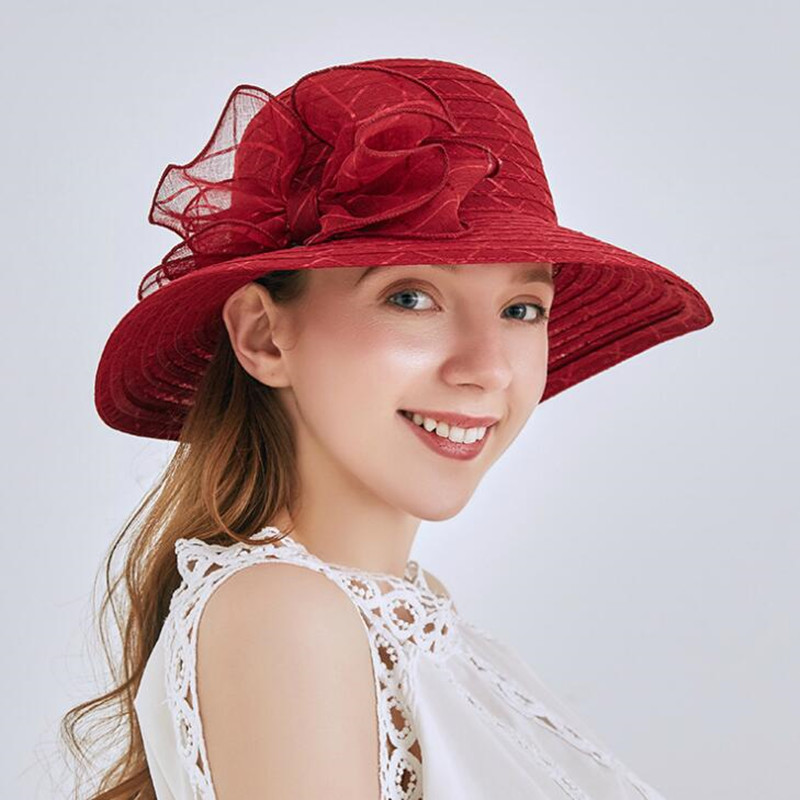 

Summer Thin Sunshade Cap Breathable Bowknot Basin Hat Female Korean Version Elegant Foldable Sun Protection Caps Lady Hats H6540, Black