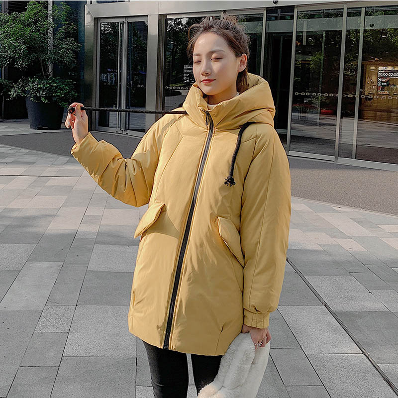 

Herstory Women Fashion Long parkas winter Padded Jacket Coat Lady Leisure style Jacket Pocket Hooded Warm Coat outwear, Beige