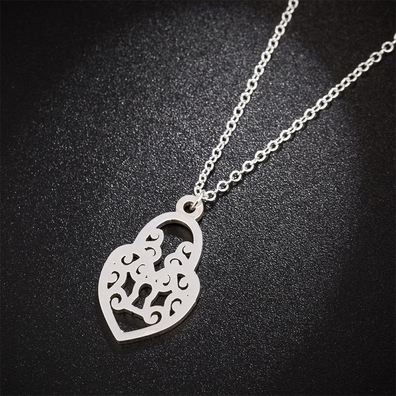 

Heart Lock necklace for women gold chains necklace pendant gifts for woman wholesale stainless steel rose gold jewelry