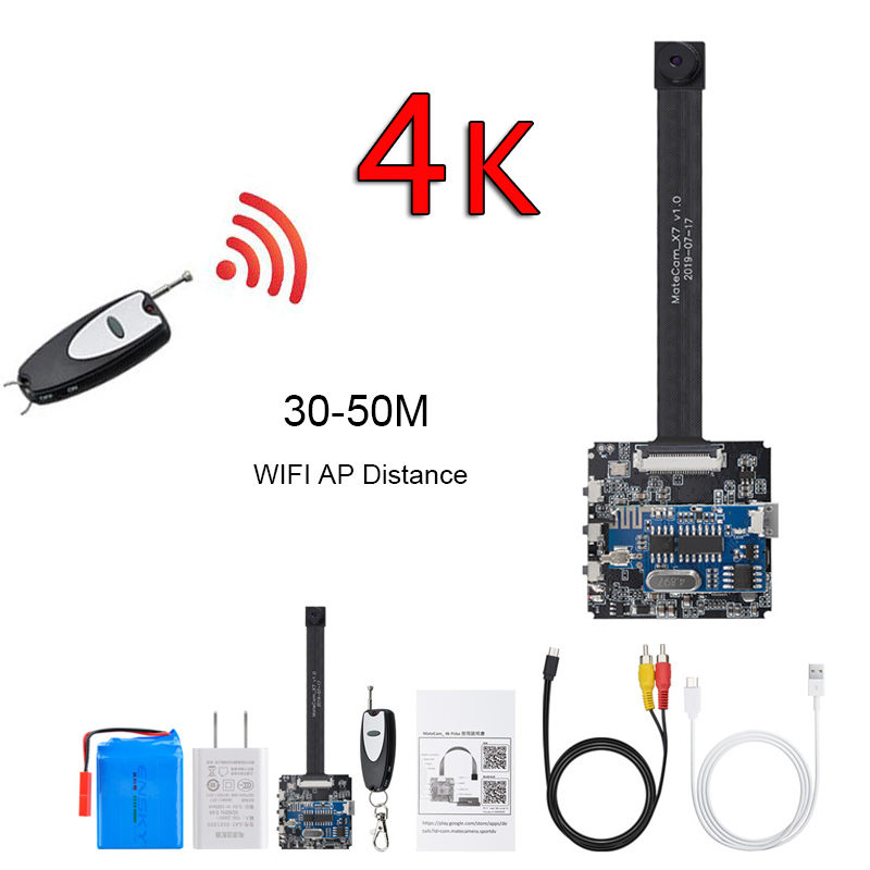 

13MP Ultra HD Real 4K 2.7k 2k 1080P WiFi 30fps 60fps P2P Mini Remote Camera Video Recorder Camcorder Wide Angle Drone DIY module, Flat angle