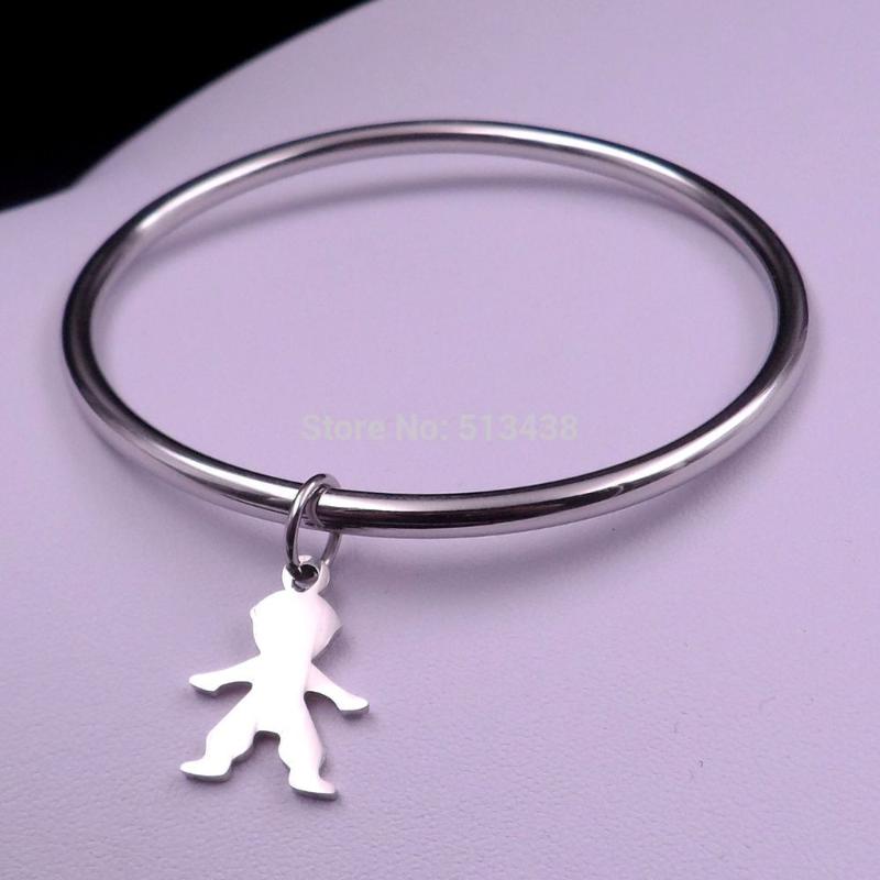 

Choose 5pcs lot of Stainless Steel Baby Boy / Girls charms bracelet on sale jewelry