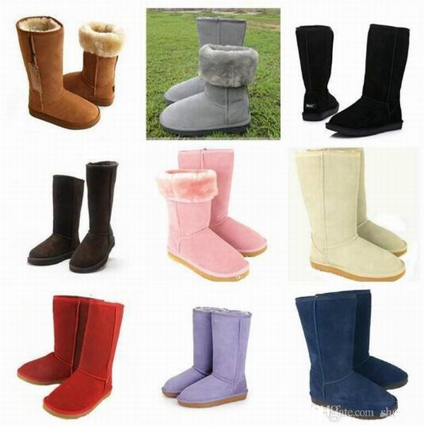 

FREE SHIPPING High Quality WGG Women's Classic tall Boots Womens boots Boot Snow Winter leather boots US SIZE 4---13 flat shoes, Pink