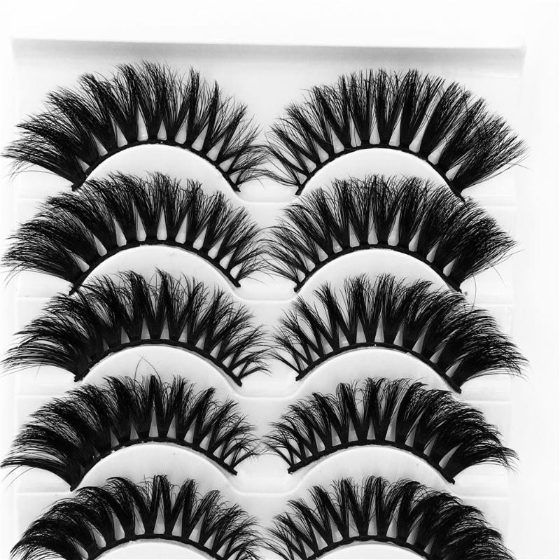 

5 Pairs Luxurious Mink Hair False Eyelashes Thick Curled Full Strip Lashes Eyelash Extension Fashion Women Eyes Natural Makeup