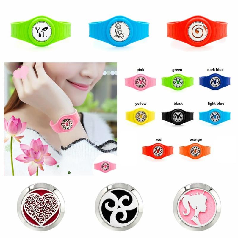 

Hot Princess Feather Adjustable Mosquito Repellent Bangle Diffuser locket Silicone Kids Bracelets 10Pads