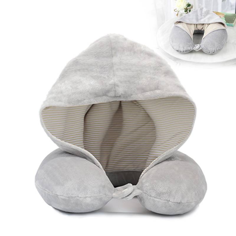 

BEYOND CLOUD U Shaped Memory Foam Neck Pillow with Hat Soft Slow Rebound Travel/Office/Car Pillow Solid Neck Cervical HealthCare