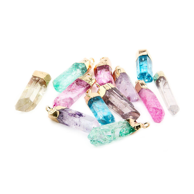 

Natural stone pendant irregular Clear quartzs pendant necklace for DIY jewelry best birthday gift size 40x10-50x12mm