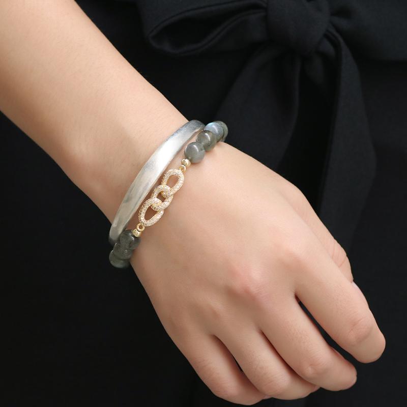

yal crystal series natural gray moonlit stone bracelet jewelry hand string women's jewelry bracelet