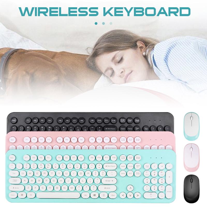 

Wireless Keyboard and Mouse Mini Multimedia Keyboard Mouse Combo Set For Notebook Laptop Mac Desktop PC TV Office Supplies