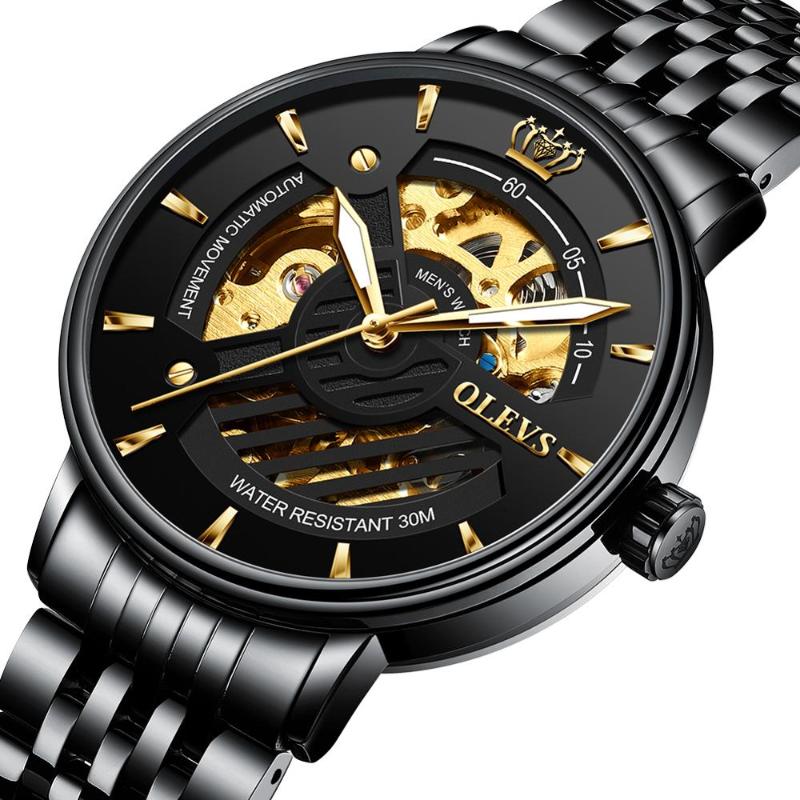 

Men Watches Automatic Black Watch Stainless Steel Waterproof Business Mechanical Wristwatches Man Self Sind Relogio Masculino, White