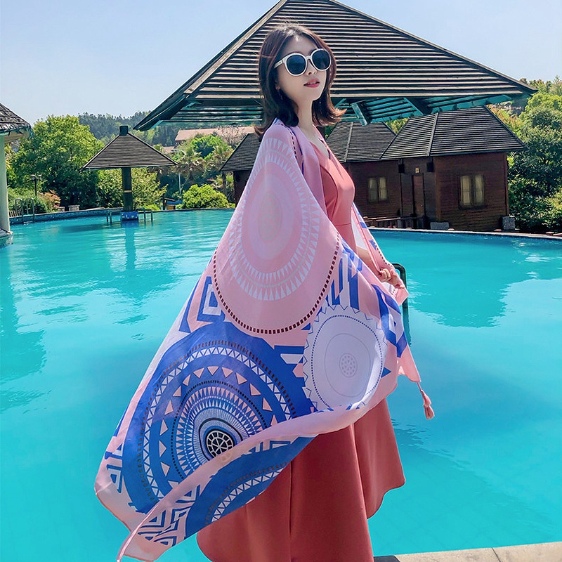 

Women Brand Cotton Scarf Large Shawls Print Lady Beach Stole Head Scarves