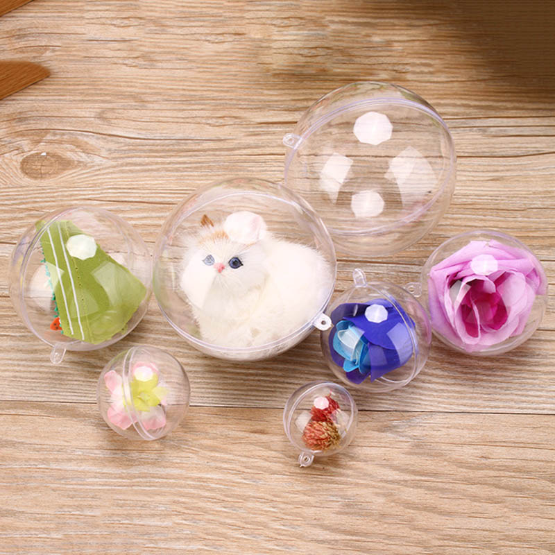 

High 10pcs Transparent Balls Sphere Baubles DIY Ornament Hanging For Christmas Tree Party LG66