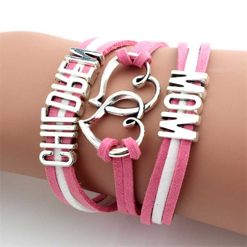 

Leather Infinity Love Double Open Heart Charm Bracelet for Women