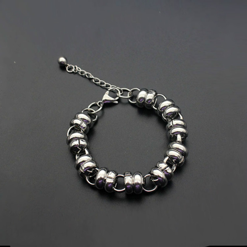 

316L Stainless Steel Men & Women Bracelet Circle Bead Chain Bracelets Charm Silver Color Jewelry Pulsera Acero Inoxidable Mujer
