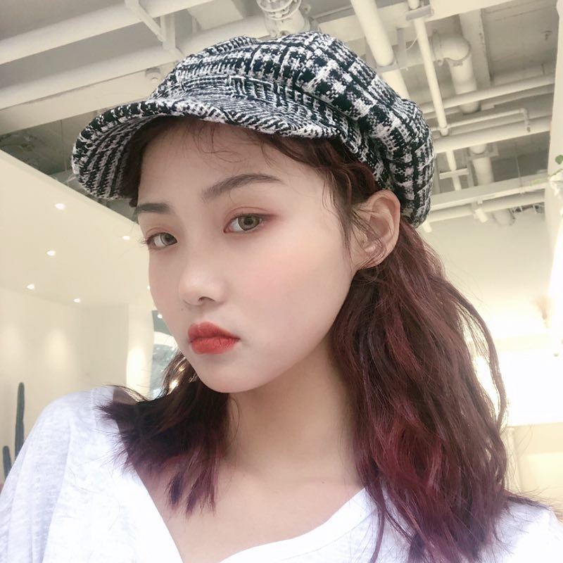 

Beret Cap 2020 New Autumn Winter Hat Women Vintage Plaid Octagonal Newsboy Cap Ladies Retro Beret Hat Artist Painter