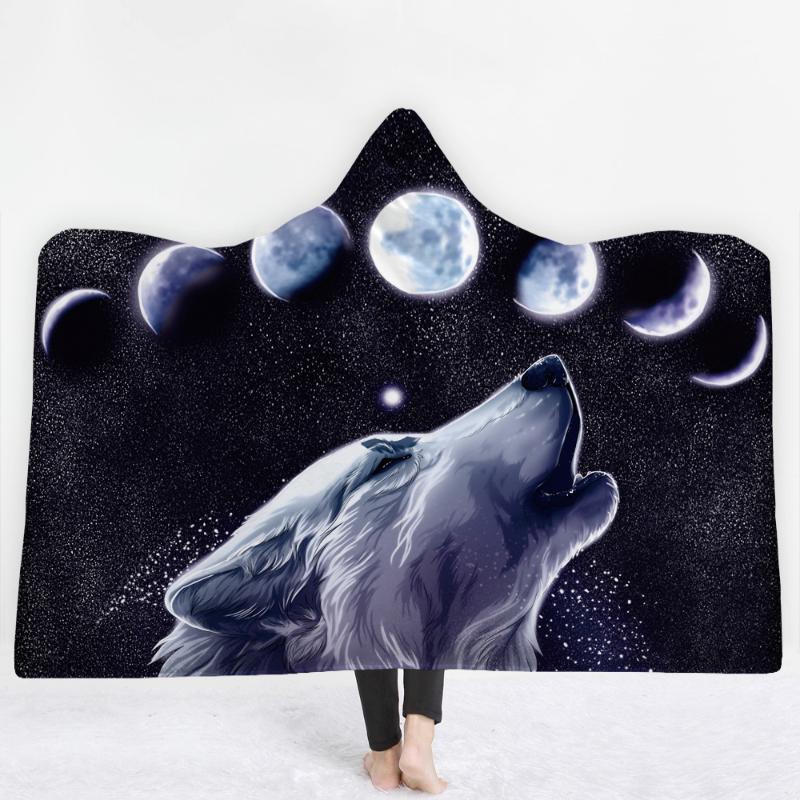

Keep Blanket,Warm Adults Kids Cloak/ Double Layer Lazy Blankets Wearable Hooded Blanket,Office Sofa Travel Thicken Blanket