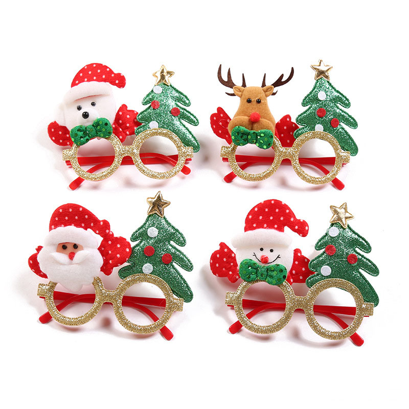 

Christmas Santa Claus Snowman Elk Tree Glasses Frame Toys New Year Party Supplies Gifts For Adult Kid Xmas Party Photo Props