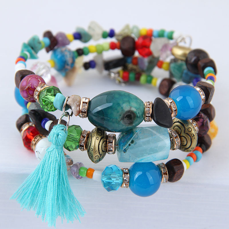 

Bohemian Beads Stone Multilayer Bracelets For Women 2020 Vintage Tassel Charms Bracelets & Bangles Boho Female Party Accessories