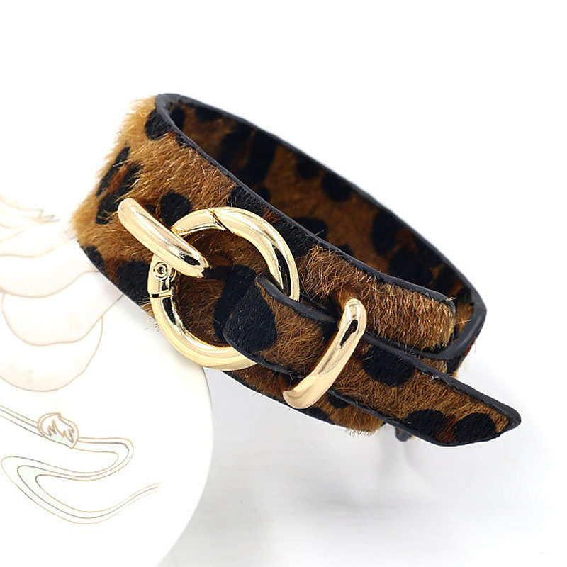 

Leopard Pattern Horse Fur Wide Wrap Female Bangle Fashion Cuff Wristband Bracelet Women Jewelry Party Anniversary Gift