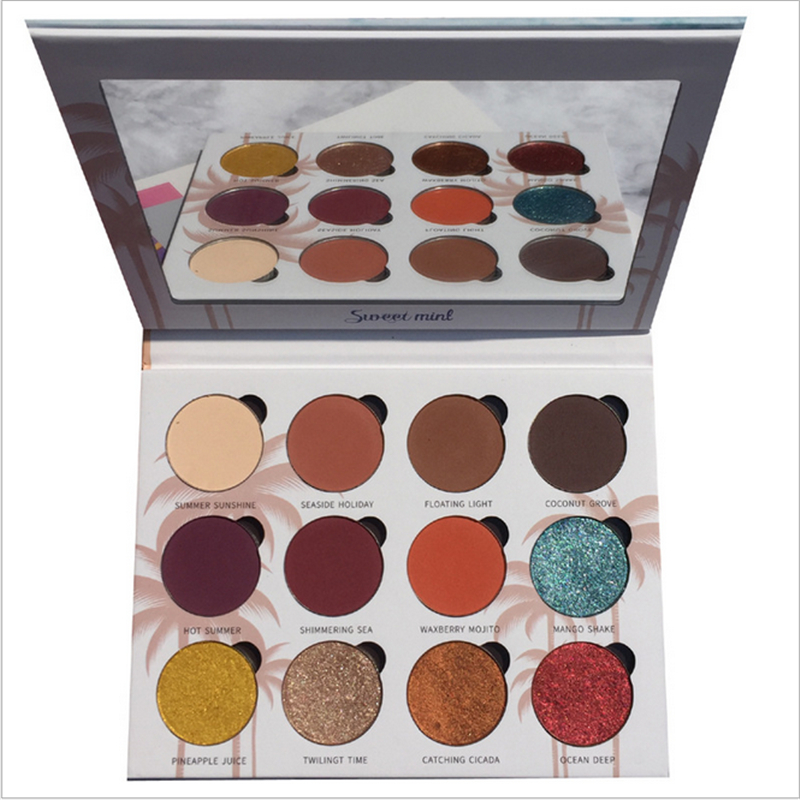 

Eyeshadow Pallete makeup brushes 12 Color Makeup Palette Shimmer Eye Shadow Make Up Cosmetics Shadows Waterproof Beauty Glazed, 01
