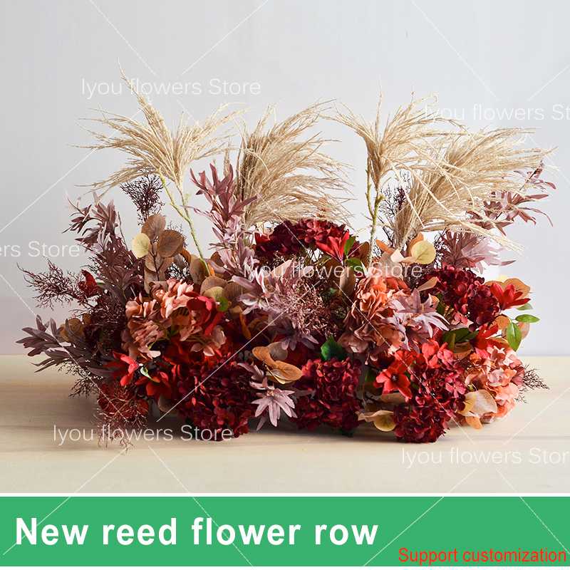 

Wedding props road flower row wedding catwalk layout tall reed flower row mall photo studio flowers, Pink