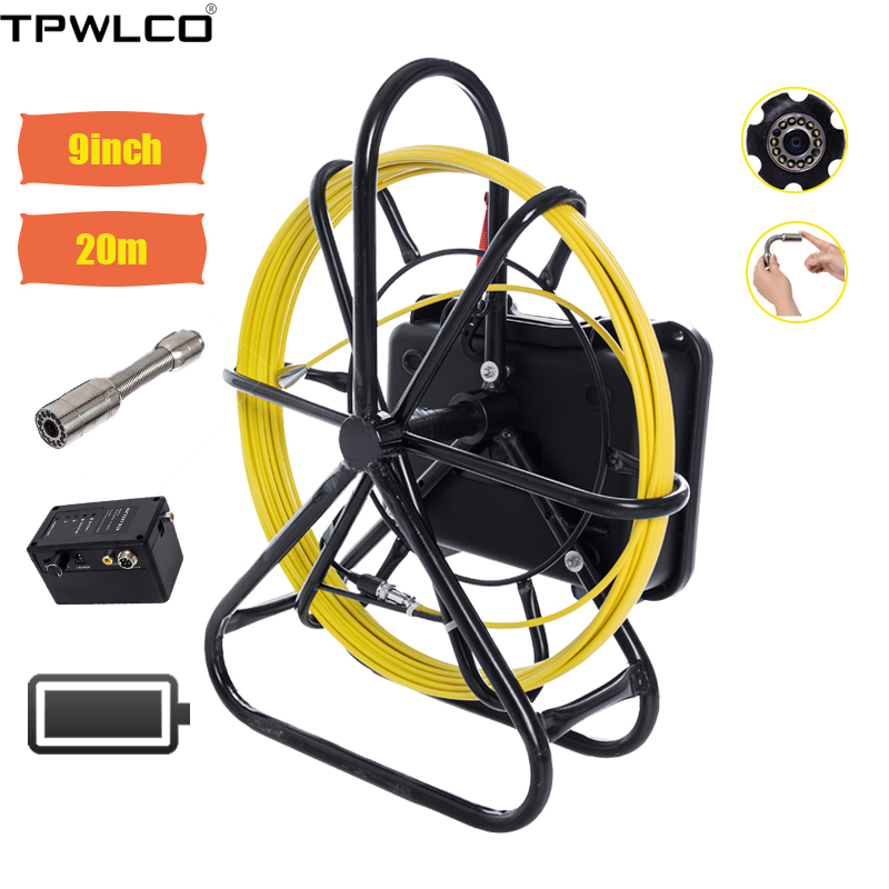 

HD 9inch LCD Display 20m 23mm IP68 Waterproof Tube Endoscope System Camera Viewing Angle 120Degree 12V4500MA Lithium Battery
