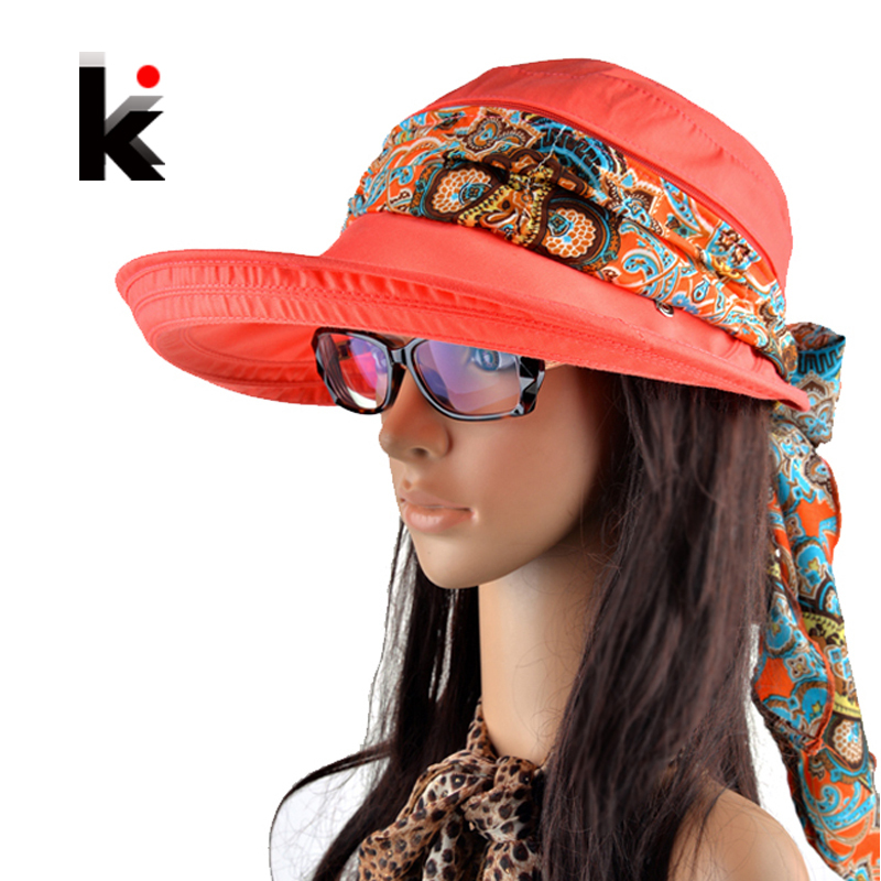 

Free shipping 2020 summer hats for women chapeu feminino new fashion visors cap sun collapsible anti-uv hat 6 colors, Red