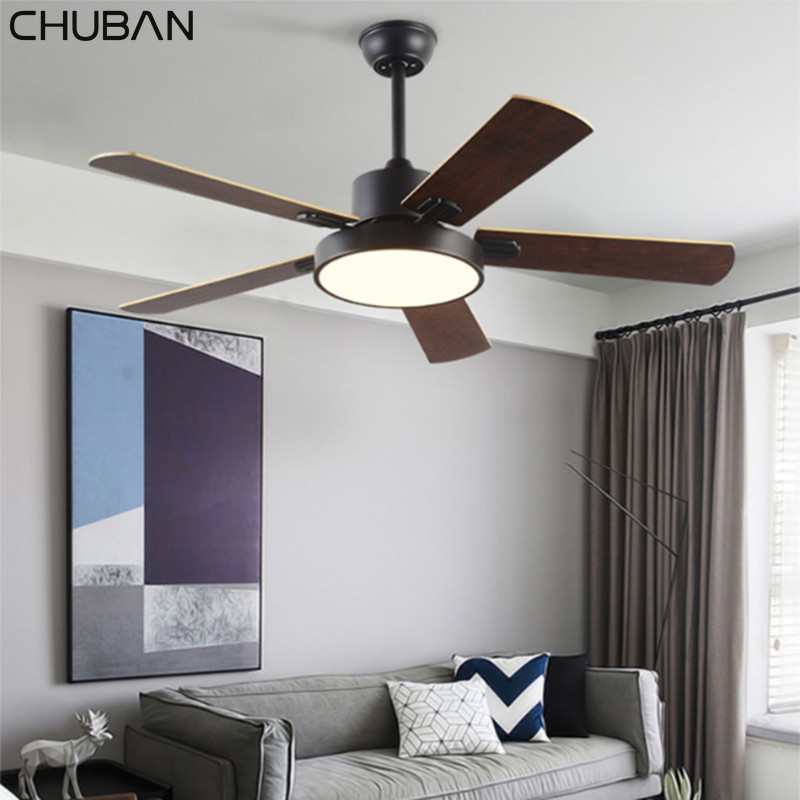 

Modern Ceiling Fans 5 Blade Solid Wood Fan Ceiling Fans Lamps with Remote Control Fan Lights for Bedroom Dimming Light