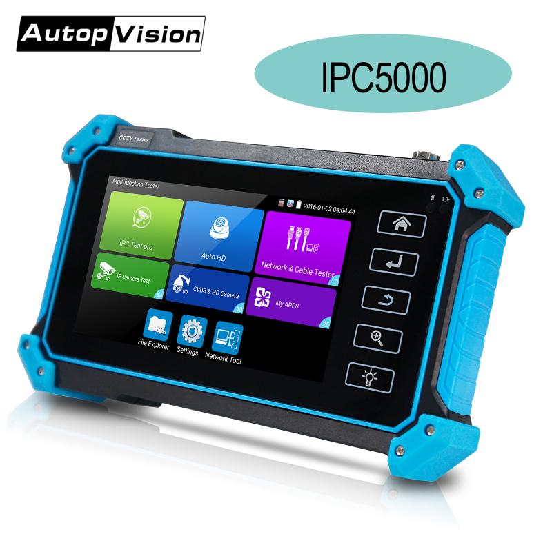 

New arrived IPC-5000 Plus CCTV Tester monitor 5 Inch Video Surveillance Tester Five-in-one Coaxial POE 8MP 1080P AHD TVI CVI