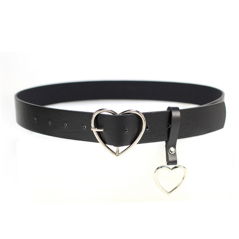 

Fashion PU Leather Belt for Women Metal Heart Buckle Corset Belt Wedding Party Dress Decor Waistband Ladies Streetwear 105cm, Gold